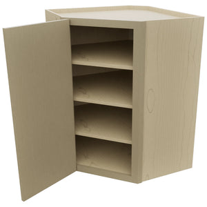 Fabuwood Luxe Desert Oak WDC2736 Wall Corner Diagonal Cabinet, Open View