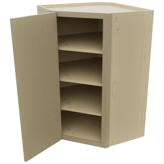 Fabuwood Luxe Desert Oak WDC2742 Wall Corner Diagonal Cabinet, Open View