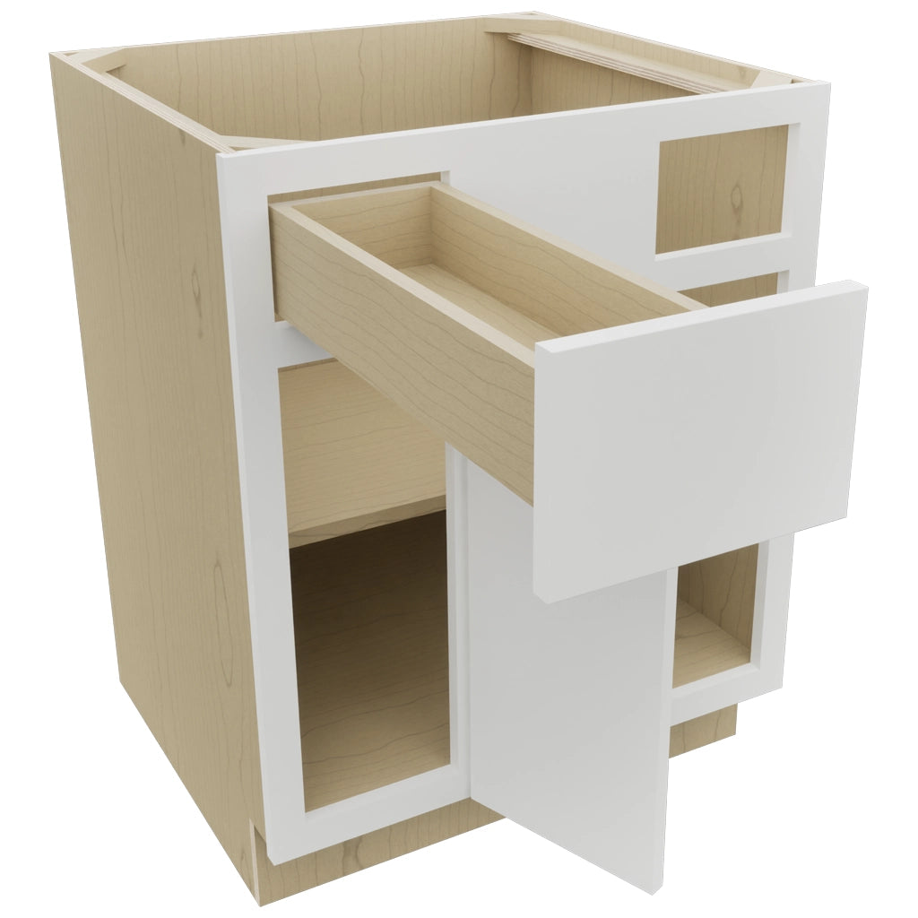 Fabuwood Luxe Frost BLB36/39 Base Corner Blind Cabinet, Open View