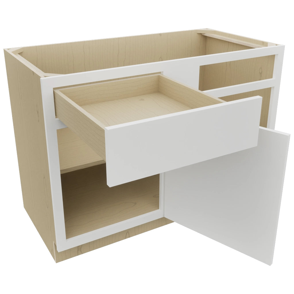 Fabuwood Luxe Frost BLB48/51 Base Corner Blind Cabinet, Open View