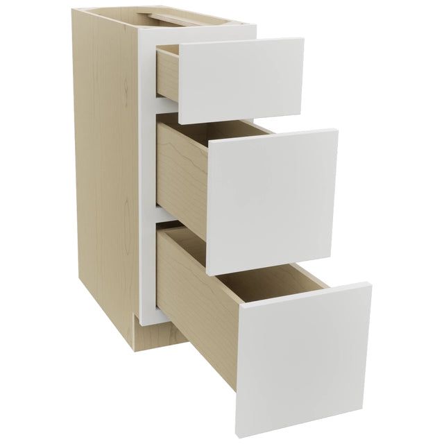 Fabuwood Luxe Frost DB12 Base 3 Drawers Cabinet, Open View