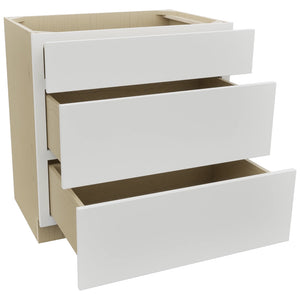 Fabuwood Luxe Frost VDB33-34 Vanity Drawer Cabinet, Open View