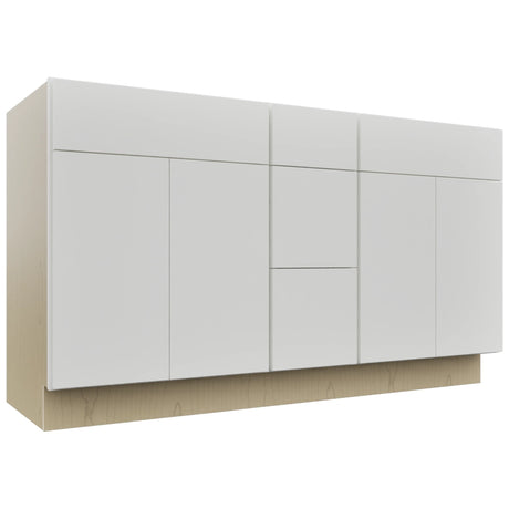 Fabuwood Luxe Frost VSD60DOUBLE Vanity Combo Cabinet, Front View