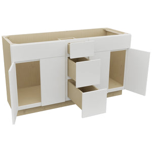 Fabuwood Luxe Frost VSD60DOUBLE Vanity Combo Cabinet, Open View