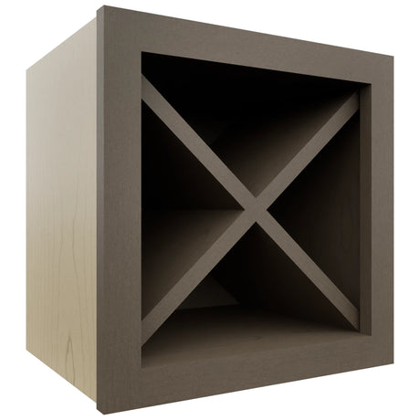 Fabuwood Mocha WR15X15 Wall Wine Rack, Front View