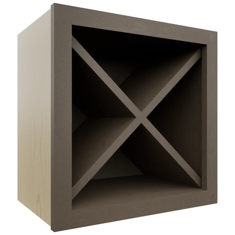 Fabuwood Mocha WR18X18 Wall Wine Rack, Front View
