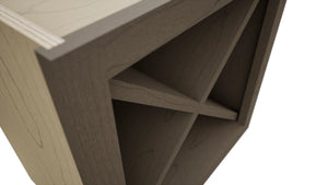 Fabuwood Mocha WR18X18 Wall Wine Rack, Detail View