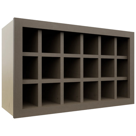 Fabuwood Mocha WR3018 Wall Wine Rack, Front View