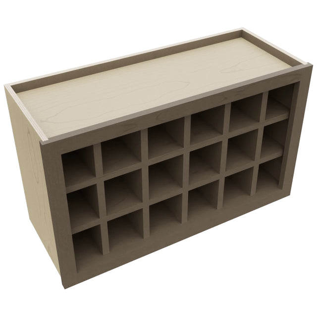 Fabuwood Mocha WR3018 Wall Wine Rack, Top View
