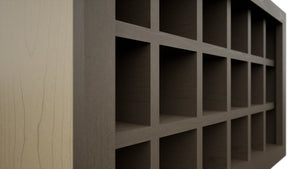 Fabuwood Mocha WR3018 Wall Wine Rack, Detail View
