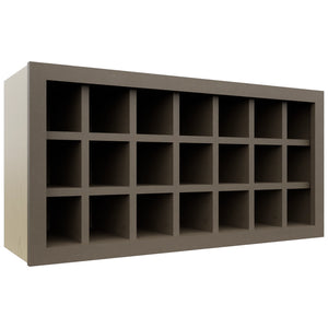 Fabuwood Mocha WR3618 Wall Wine Rack, Front View