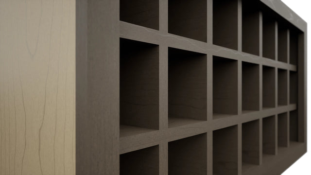 Fabuwood Mocha WR3618 Wall Wine Rack, Detail View
