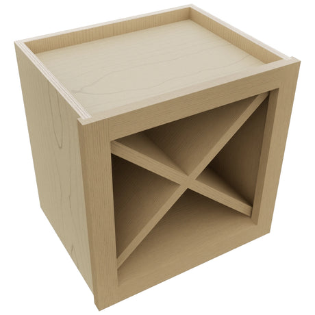 Fabuwood Natural Oak WR15X15 Wall Wine Rack, Top View