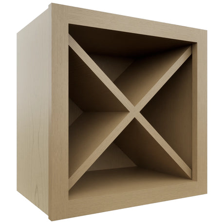 Fabuwood Natural Oak WR18X18 Wall Wine Rack, Front View