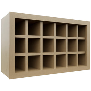 Fabuwood Natural Oak WR3018 Wall Wine Rack, Front View