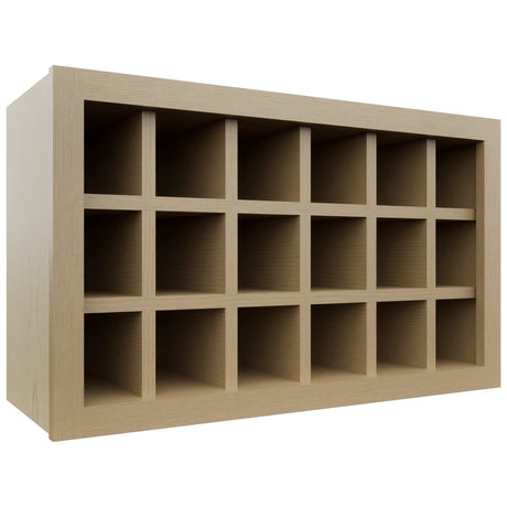 Fabuwood Natural Oak WR3018 Wall Wine Rack, Front View