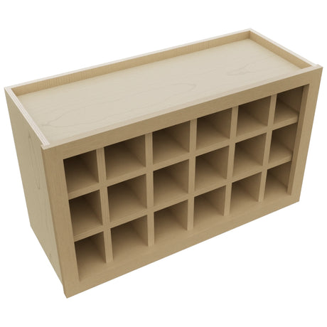Fabuwood Natural Oak WR3018 Wall Wine Rack, Top View