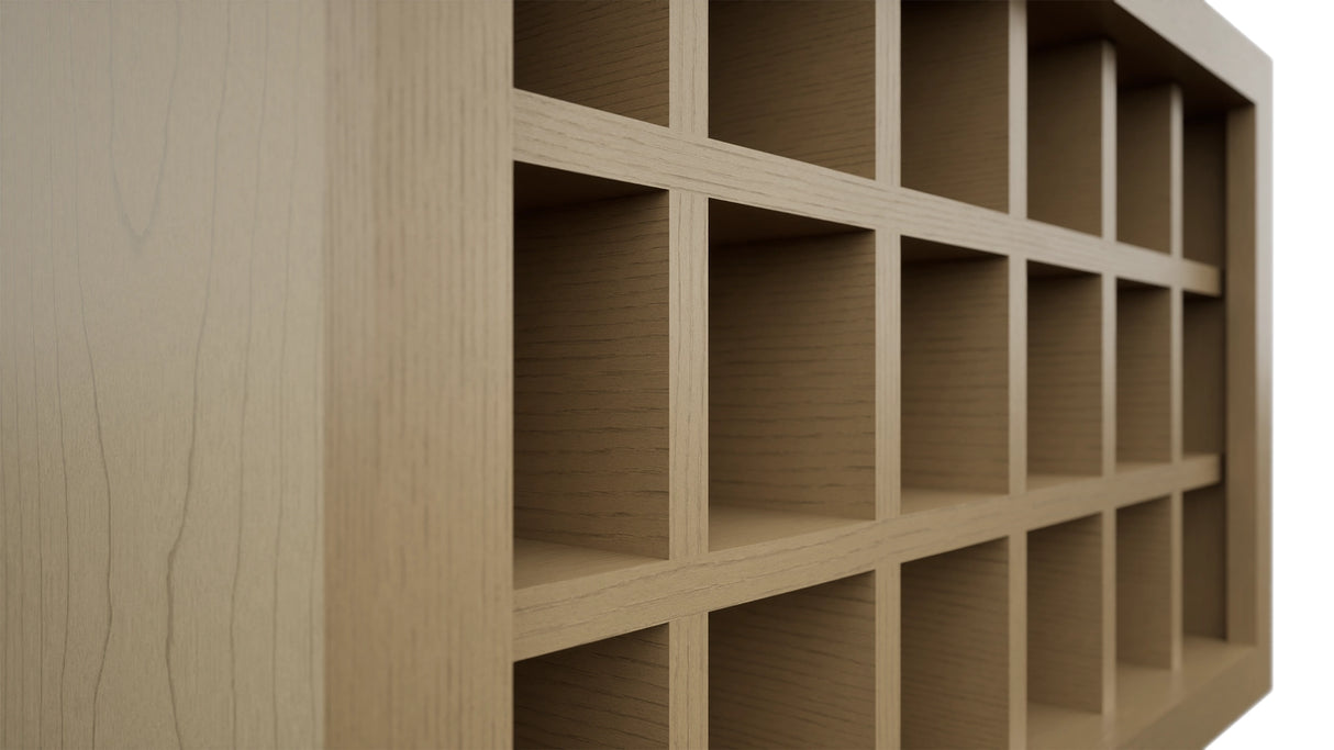 Fabuwood Natural Oak WR3018 Wall Wine Rack, Detail View