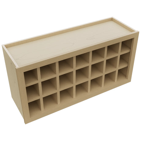 Fabuwood Natural Oak WR3618 Wall Wine Rack, Top View