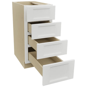 Fabuwood Nexus Frost DB15-4 Base 4 Drawers Cabinet, Open View