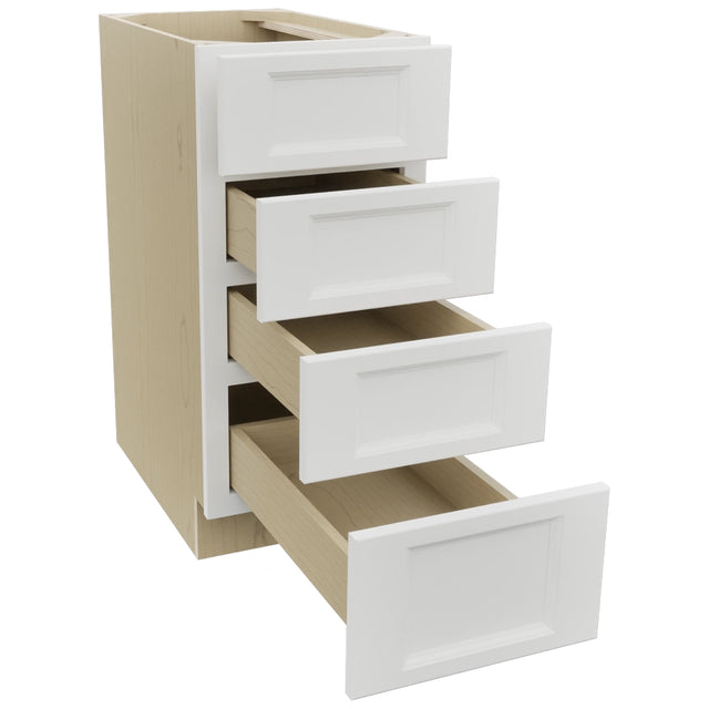 Fabuwood Nexus Frost DB15-4 Base 4 Drawers Cabinet, Open View