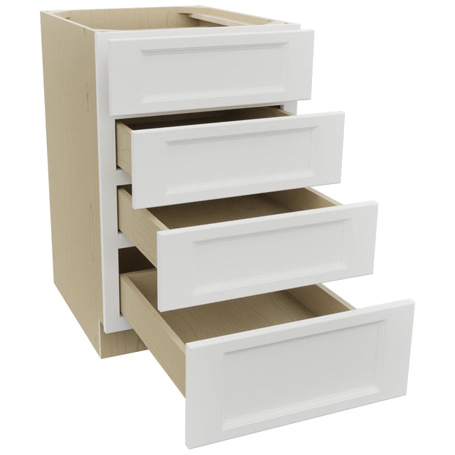 Fabuwood Nexus Frost DB21-4 Base 4 Drawers Cabinet, Open View