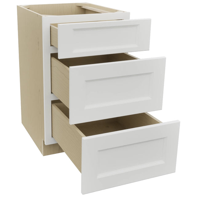 Fabuwood Nexus Frost DB21 Base 3 Drawers Cabinet, Open View