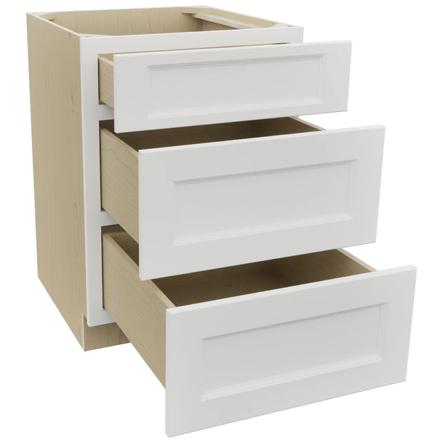 Fabuwood Nexus Frost DB24 Base 3 Drawers Cabinet, Open View