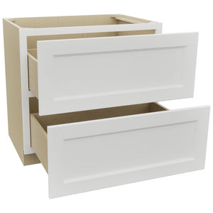 Fabuwood Nexus Frost DB36-2 Base 2 Drawers Cabinet, Open View