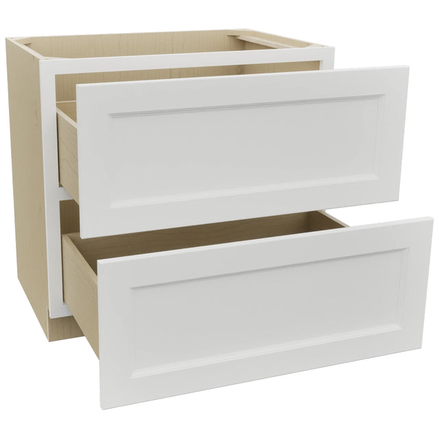 Fabuwood Nexus Frost DB36-2 Base 2 Drawers Cabinet, Open View
