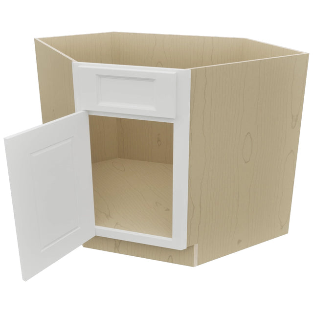 Fabuwood Nexus Frost DSB36 Base Corner Diagonal Sink Cabinet, Open View