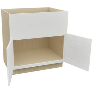 Fabuwood Nexus Frost FS33 Base Farm Sink Cabinet, Open View