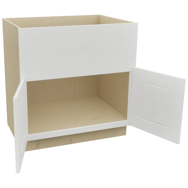 Fabuwood Nexus Frost FS33 Base Farm Sink Cabinet, Open View
