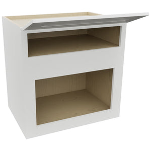 Fabuwood Nexus Frost MC303021 Wall Microwave Cabinet, Open View