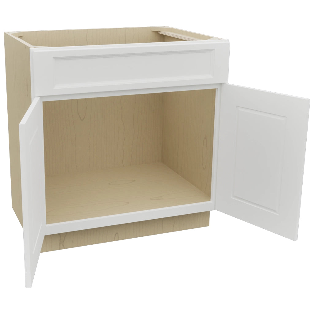 Fabuwood Nexus Frost SB33SDF Base Sink Cabinet, Open View