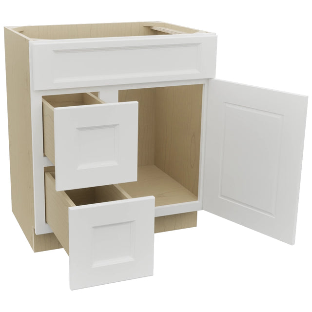 Fabuwood Nexus Frost VSD36DL Vanity Combo Cabinet, Open View