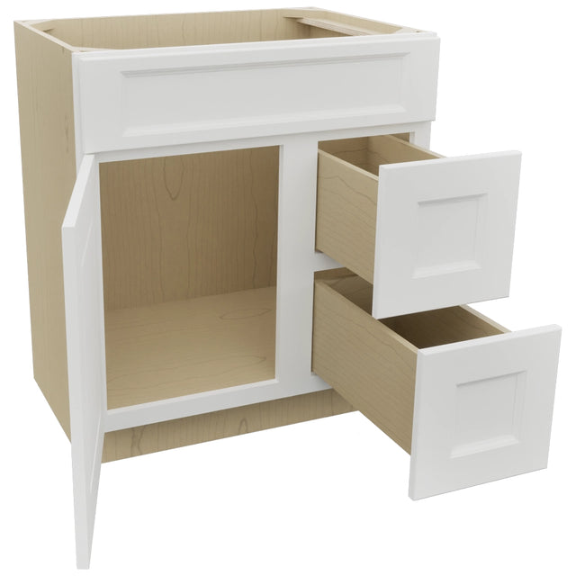 Fabuwood Nexus Frost VSD36DR Vanity Combo Cabinet, Open View