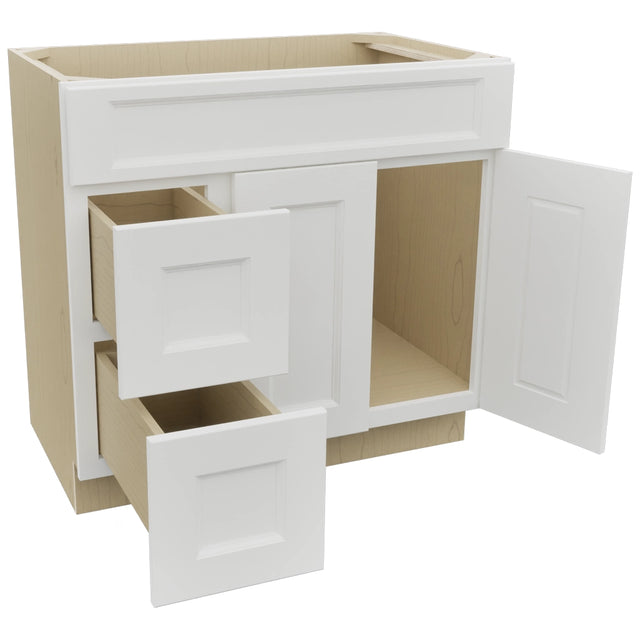 Fabuwood Nexus Frost VSD42 Vanity Combo Cabinet, Open View