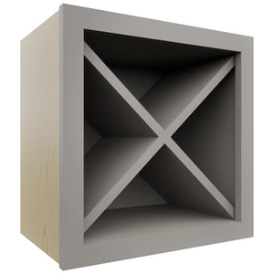 Fabuwood Nickel WR18X18 Wall Wine Rack, Front View