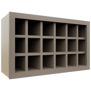 Fabuwood Oyster WR3018 Wall Wine Rack, Front View