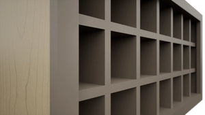 Fabuwood Oyster WR3618 Wall Wine Rack, Detail View