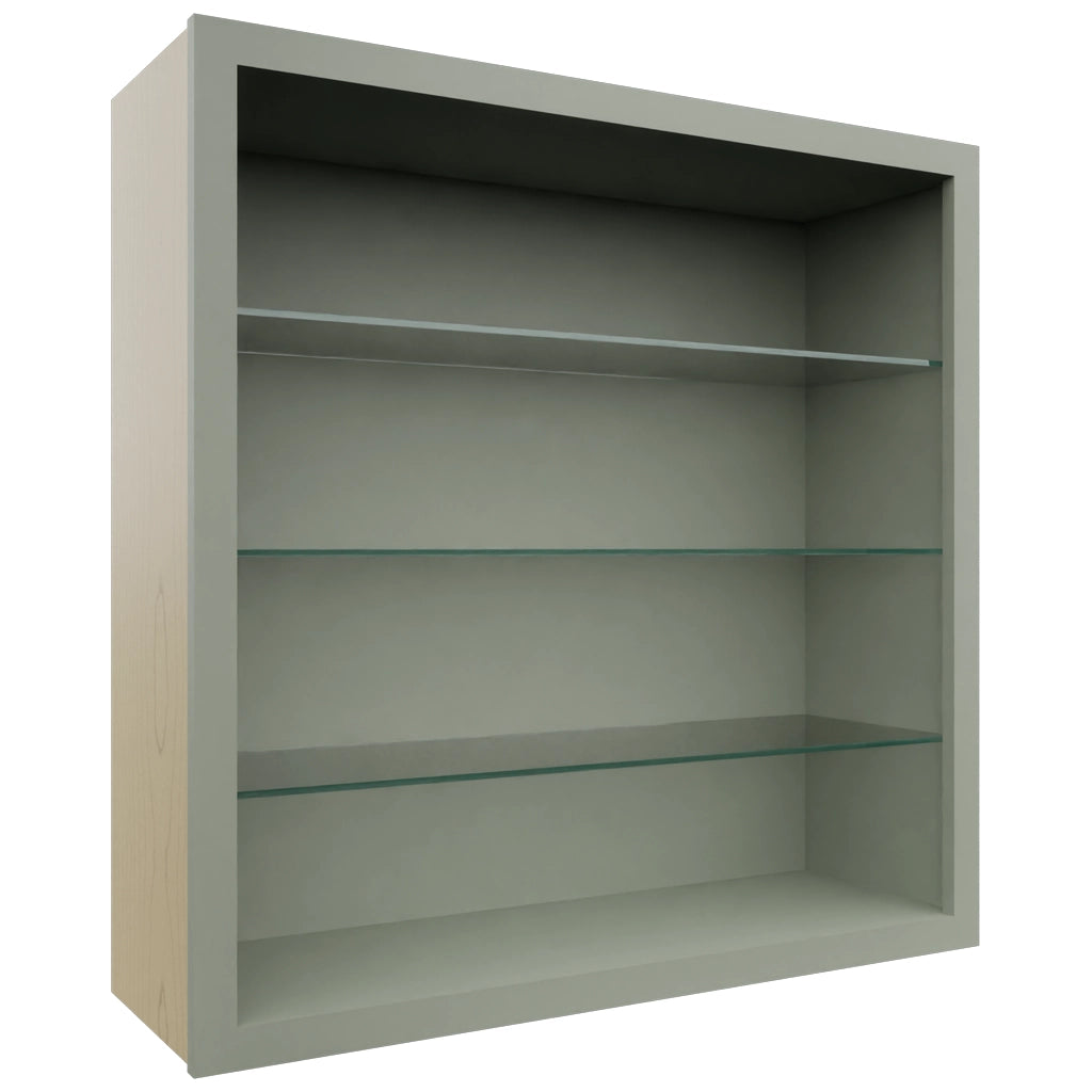 Fabuwood Pistachio Green NDW3636 Wall Standard No Door Cabinet, Front View