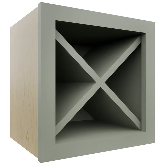 Fabuwood Pistachio Green WR15X15 Wall Wine Rack, Front View