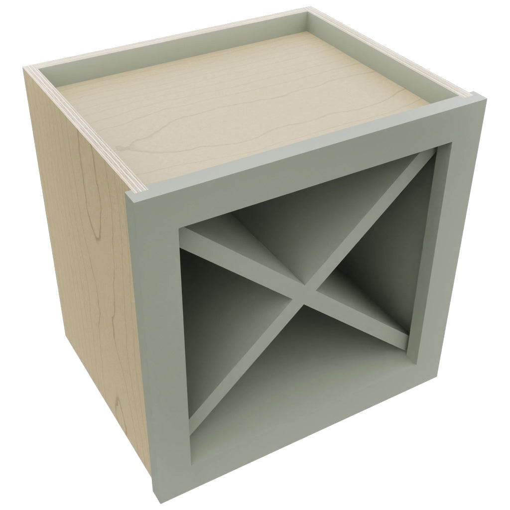 Fabuwood Pistachio Green WR15X15 Wall Wine Rack, Top View