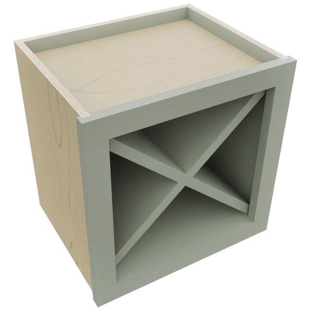 Fabuwood Pistachio Green WR15X15 Wall Wine Rack, Top View