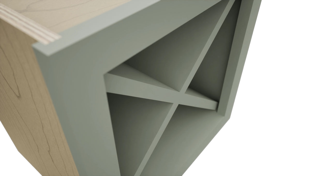 Fabuwood Pistachio Green WR15X15 Wall Wine Rack, Detail View