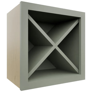 Fabuwood Pistachio Green WR18X18 Wall Wine Rack, Front View
