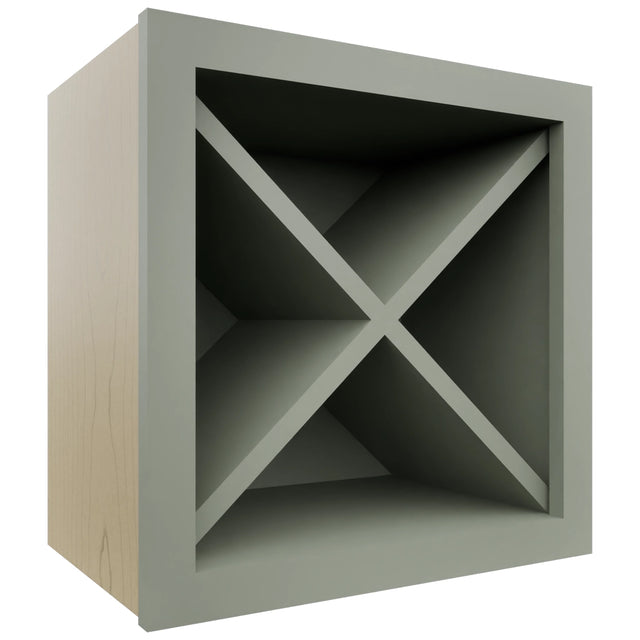 Fabuwood Pistachio Green WR18X18 Wall Wine Rack, Front View