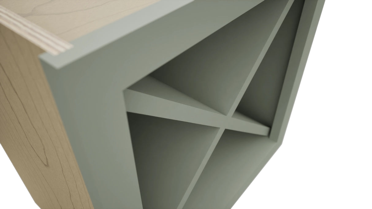 Fabuwood Pistachio Green WR18X18 Wall Wine Rack, Detail View
