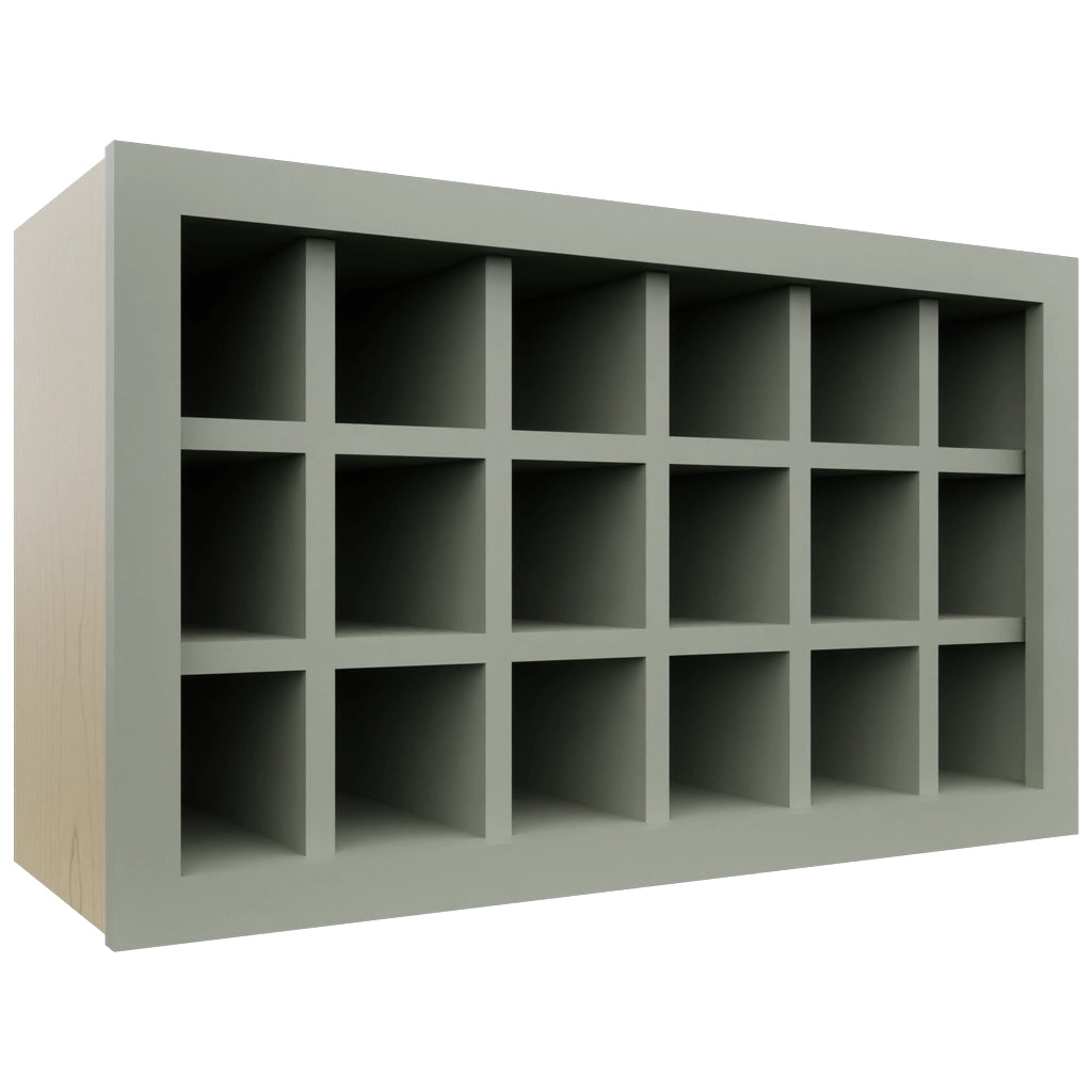 Fabuwood Pistachio Green WR3018 Wall Wine Rack, Front View